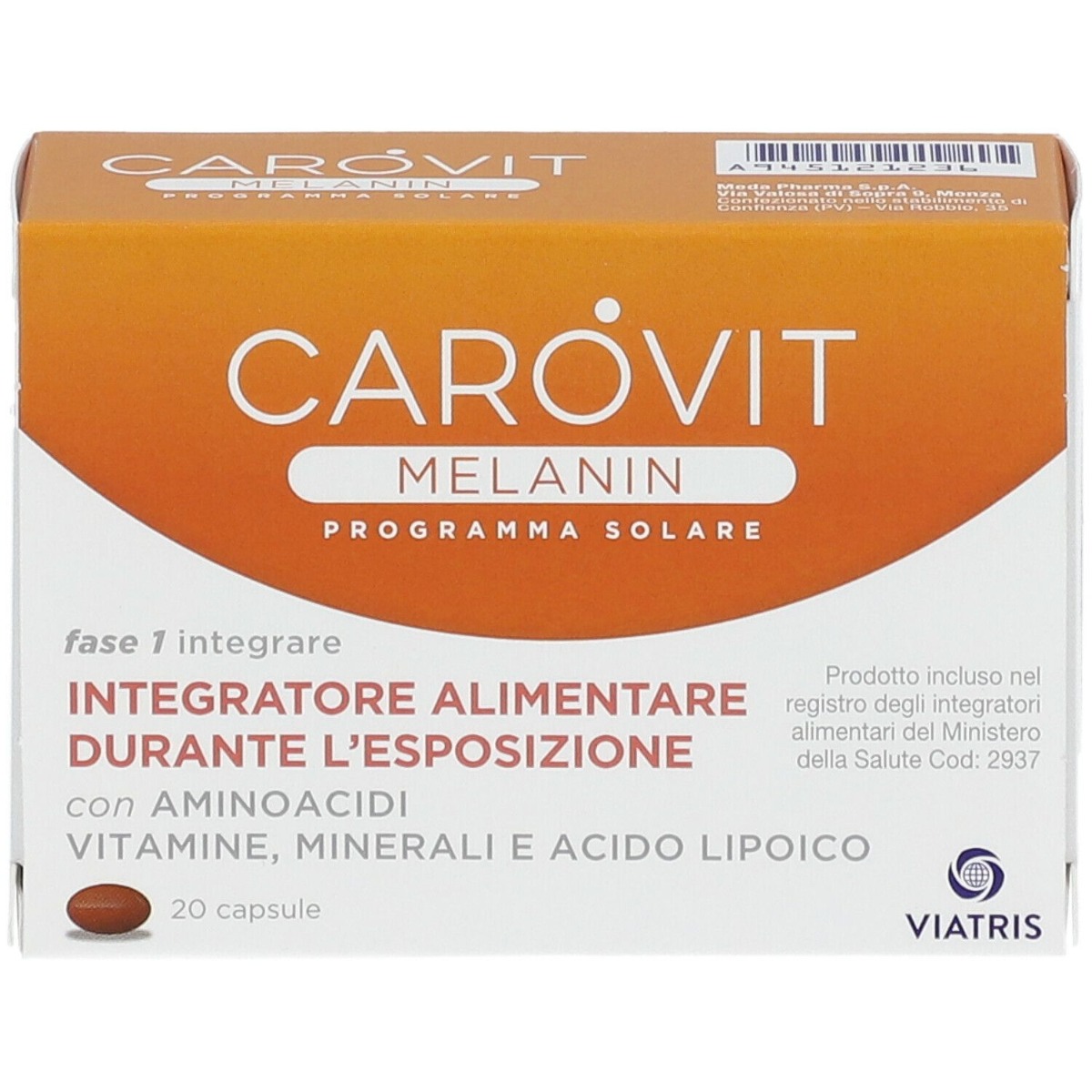 Carovit Melanin Integratore Per La Sintesi di Melanina 20 Capsule